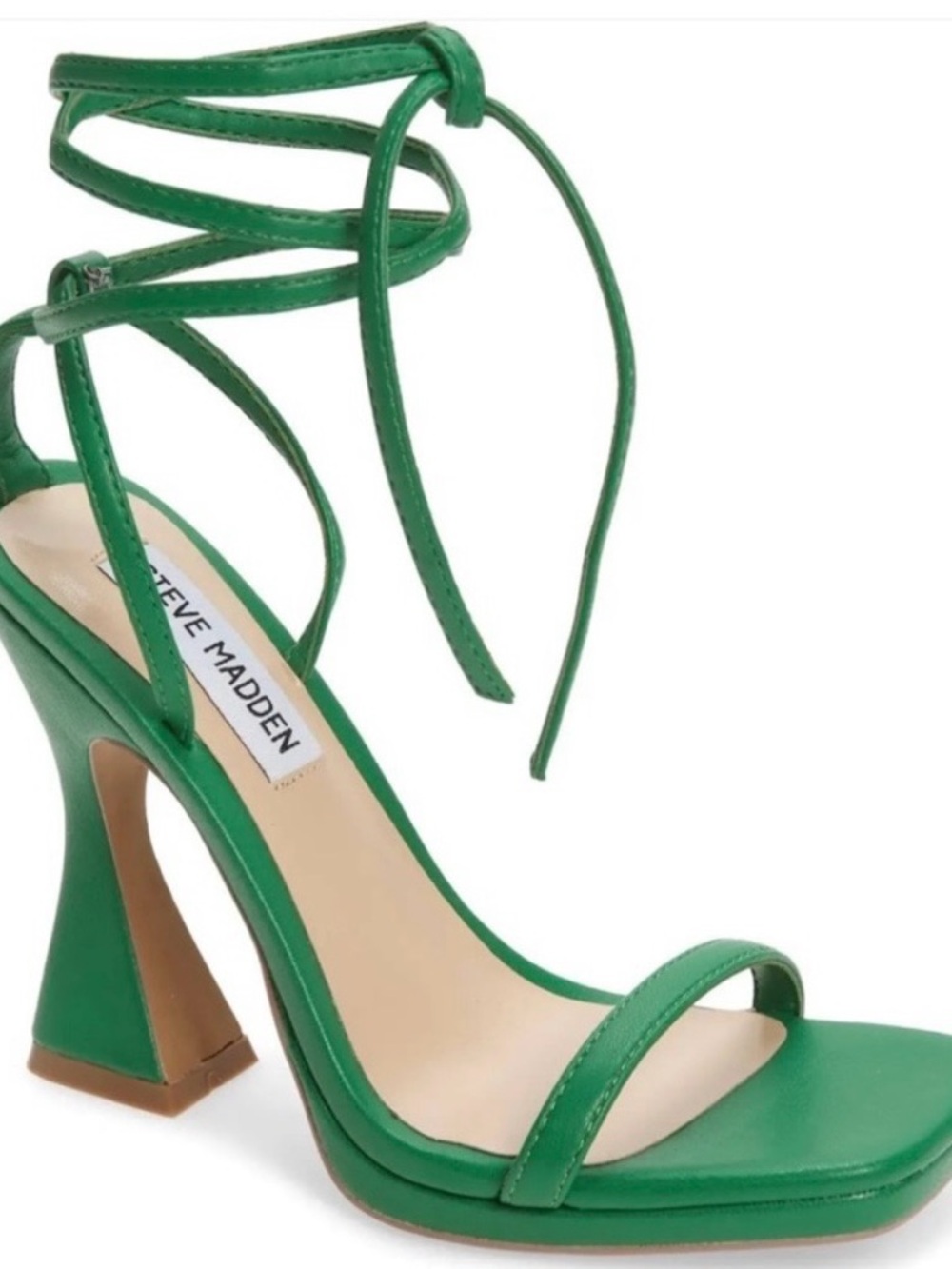 Steve Madden Lafayette Lace Up Heel Sandal in Green